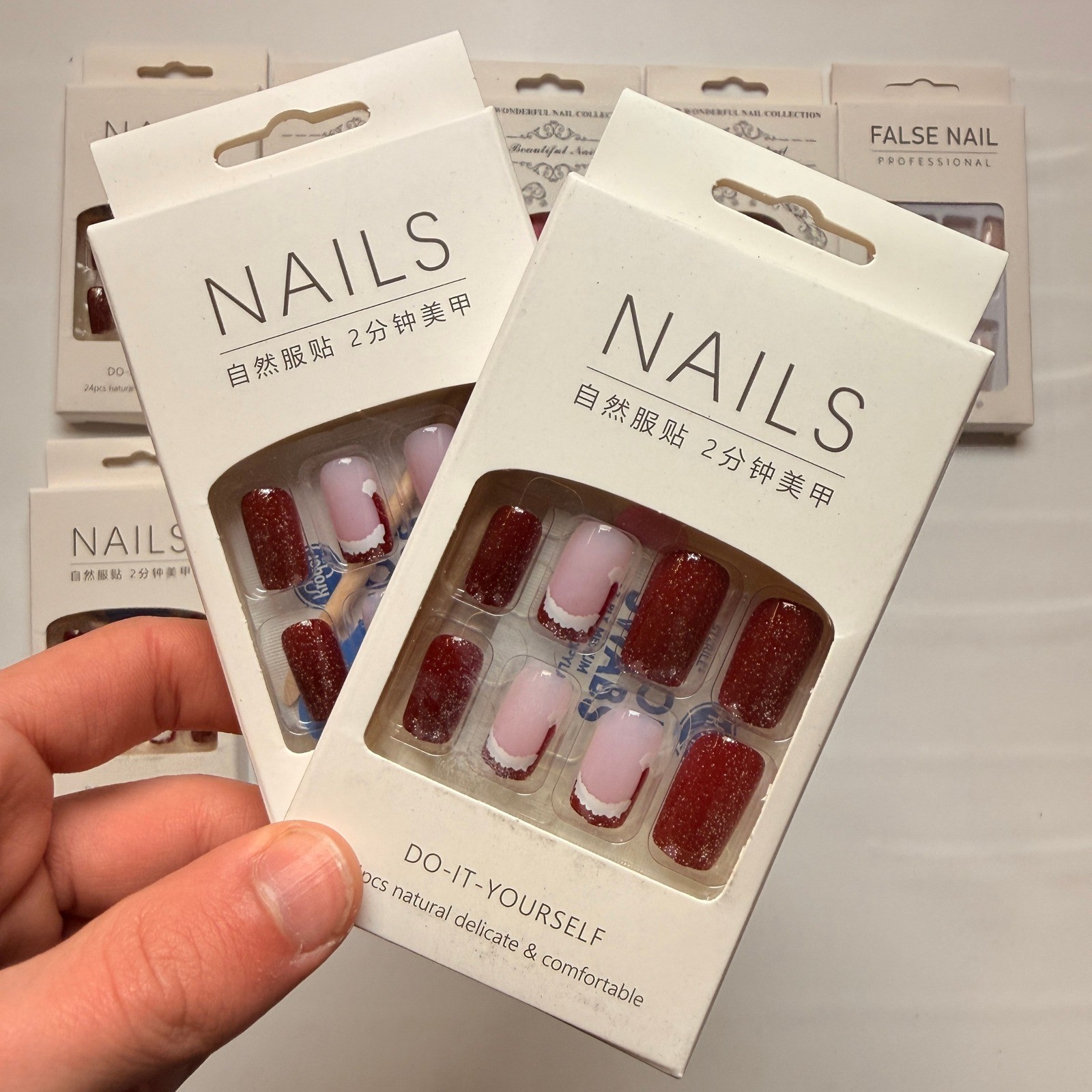 Lot of 10 Pack of 24 New False Press On Nails Assorted Designs and Colors №N49