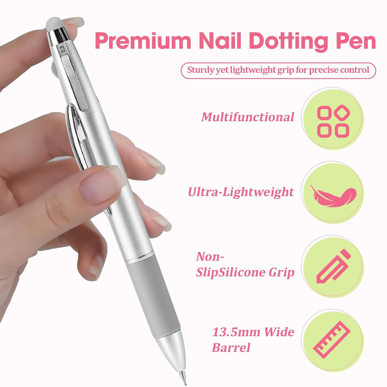 Nail Dotting Pen 5 in 1, Ballpoint Pen Design Nail Dotting Tool for Manicure