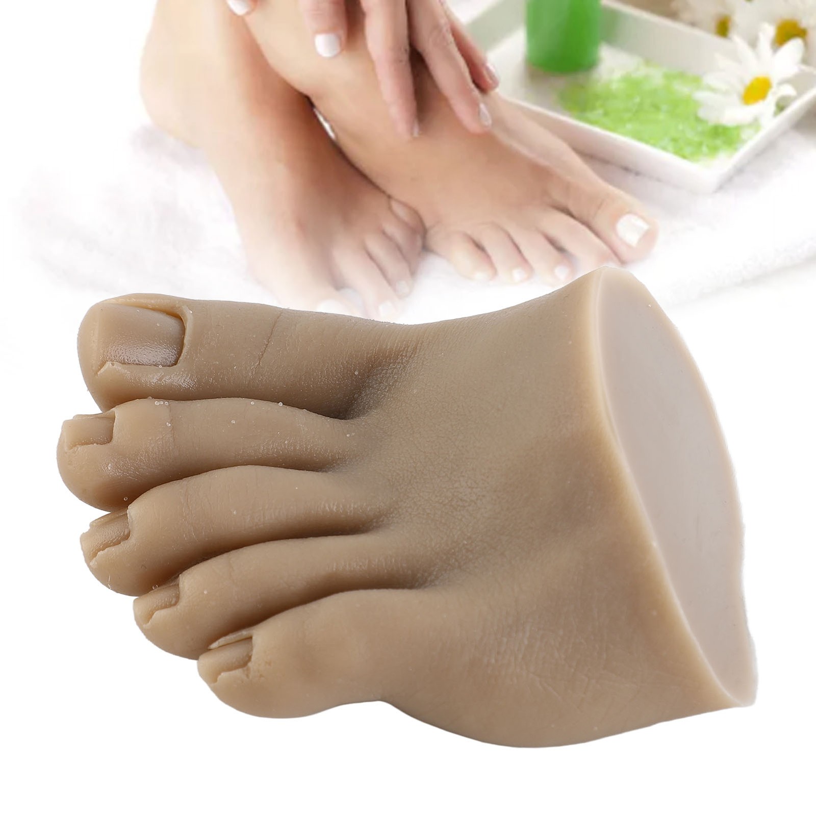 Nail Art Training Fake Half Foot Model Dark Skin Color Reusable Tattoo Pract CHU