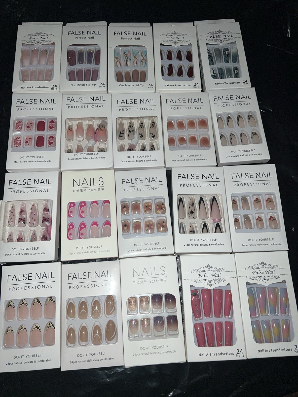 Press On Nail Kits Bulk / Wholesale / 10 Assorted Sets