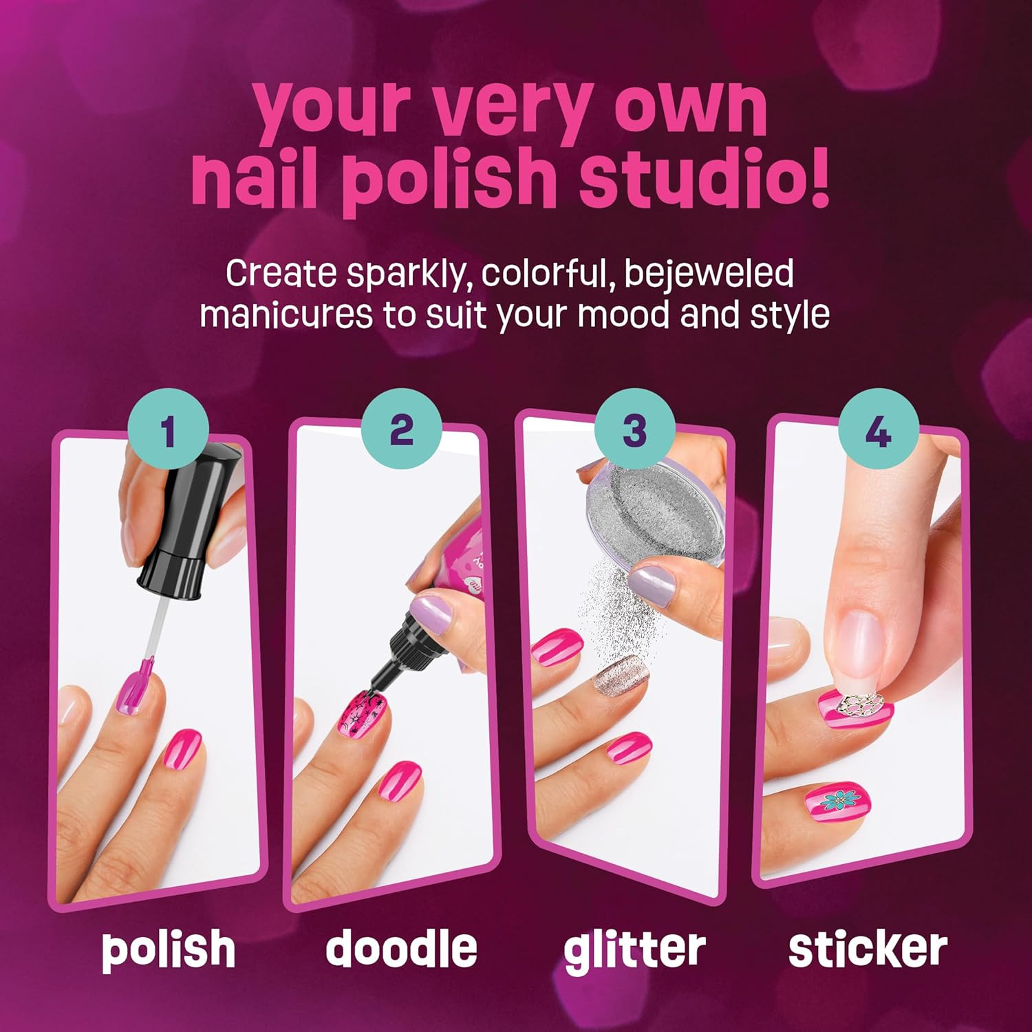 Nail Art Studio for Girls – Birthday Gift – Nail Polish Kit for Kids Ages 7-12 Y