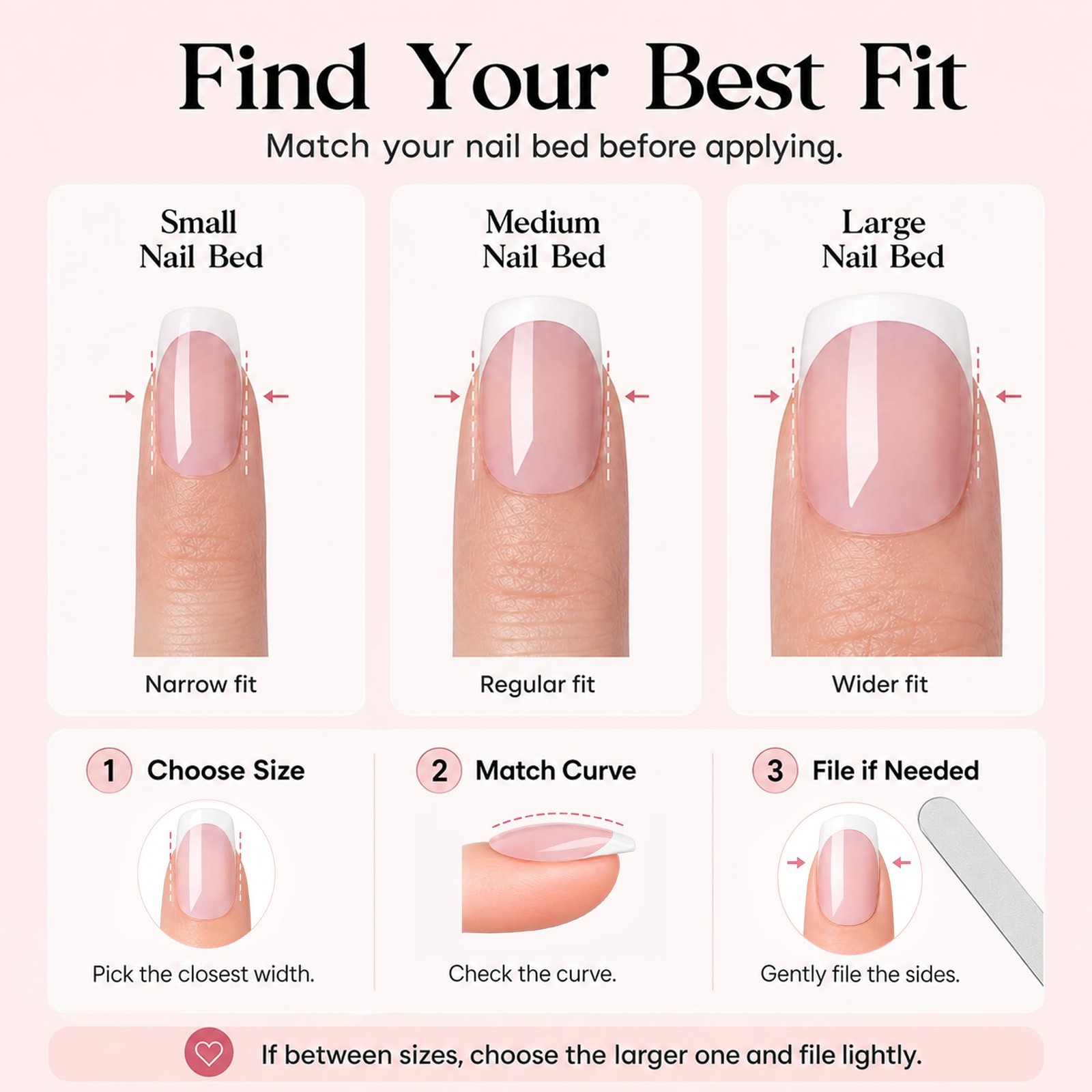 Beetles French 15 Sizes, 0 – Press On Nails Only | Short Square | Pink
