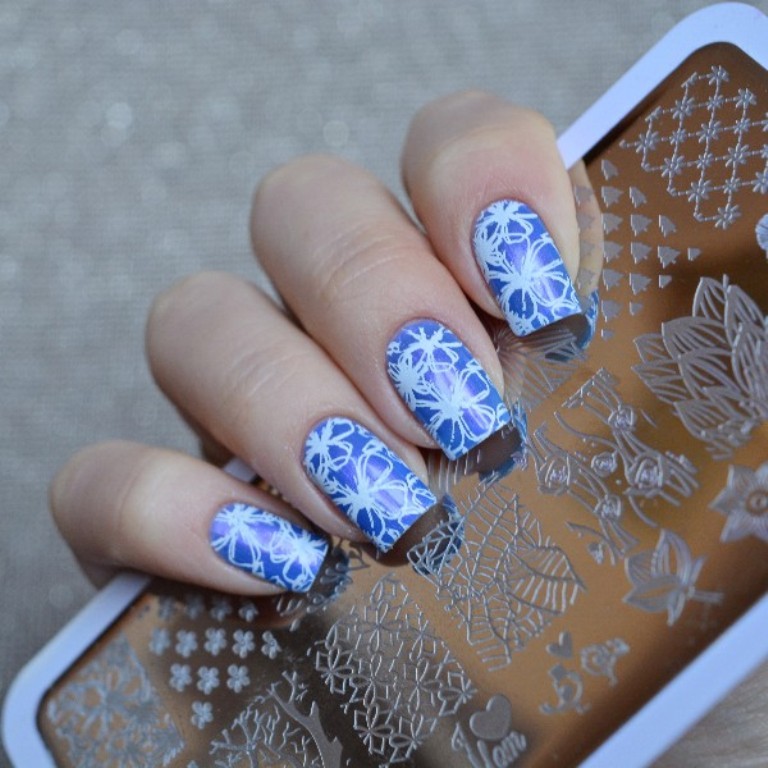 BPL 015 Forest Pattern Trees Theme Manicure Nail Art Stamp Template Image Plate