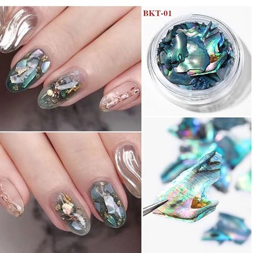 3D Nail Art Glitter Sequins Irregular Thin Flakes Nail Abalone Seashell Slices