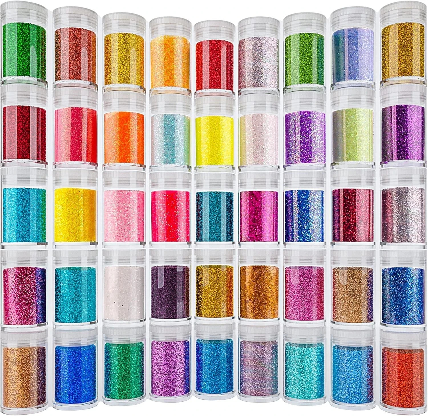 Fine Glitter 45 Colors Set, Holographic Glitter Powder for Tumblers, Arts