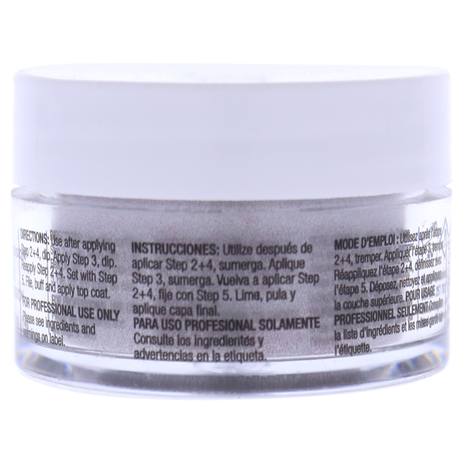 Pro Powder Polish Nail Colour Dip System – Silver With Baby Pink Glitter- 0.5 oz