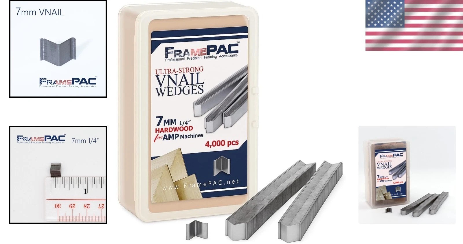 Seamless V Nails for Picture Frames – 7mm Hardwood, 4000 Pack Quality Fasteners