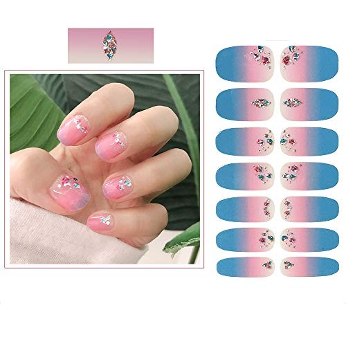 112pcs 8 Sheets Full Nail Wraps Stick on Gel Nail Polish Strips Stickers 25