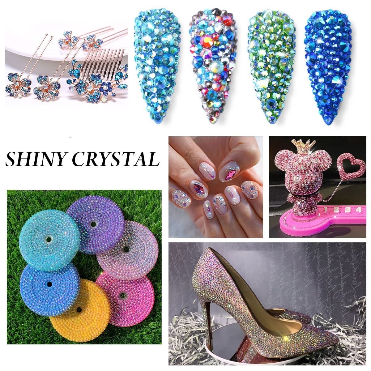 Moonlight purple Non Hotfix Crystal Rhinestones Flatback Gem Nail Art Decoration