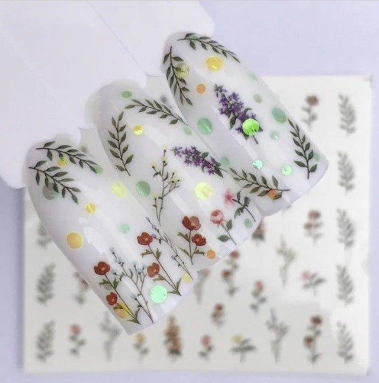 Flower, Floral Nail Art Water Decals DIY Nail (Group 1)