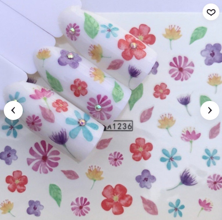Flower, Floral Nail Art Water Decals DIY Nail (Group 7)