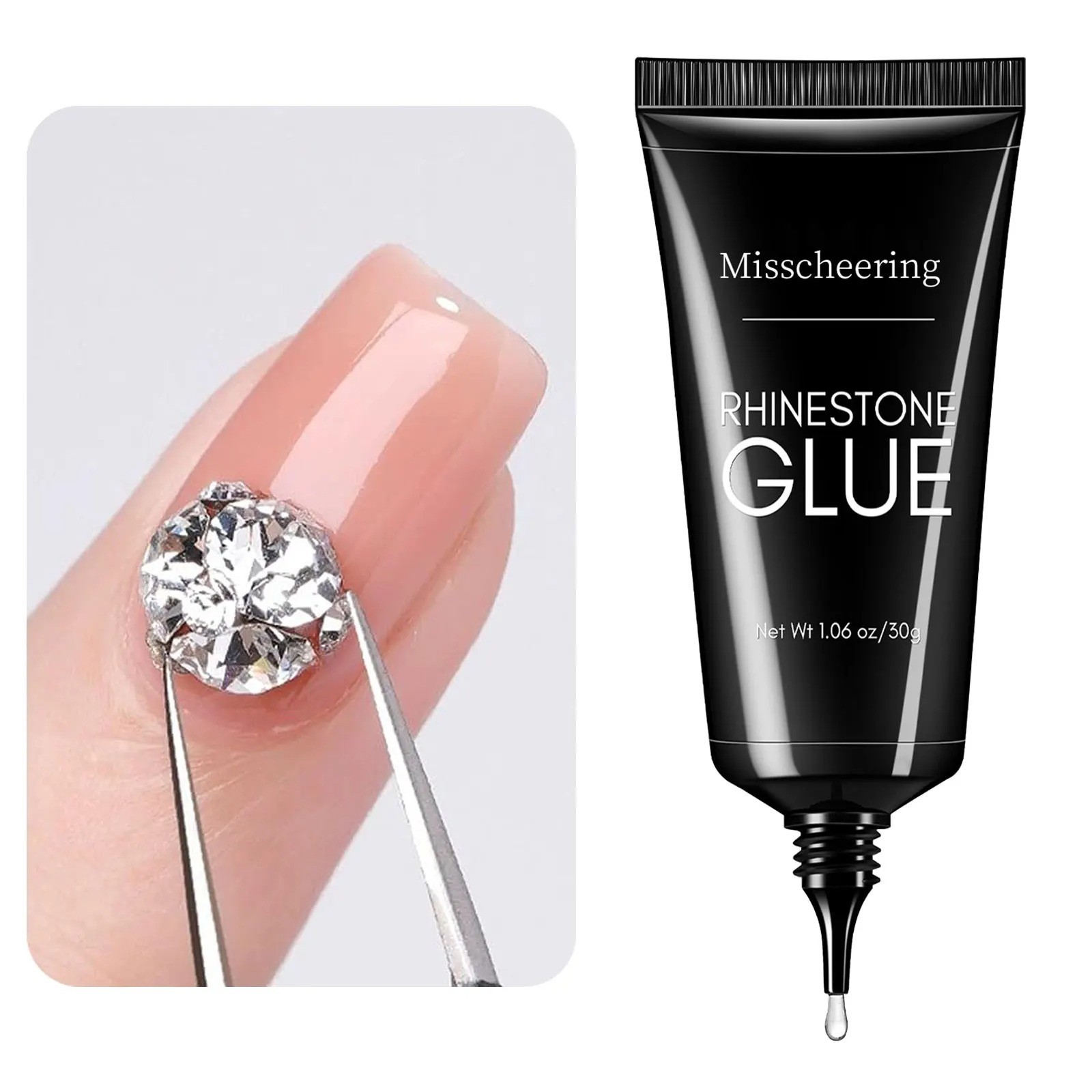 30g Nail Rhinestone Glue Gel Strong Adhesive 3D Nail Art Gems Decoration