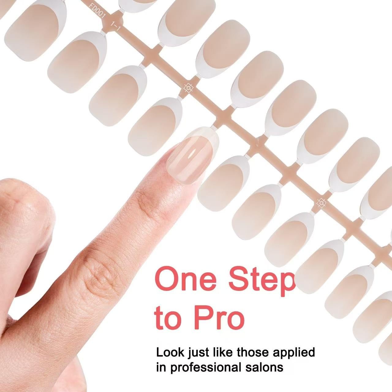 210 Pcs French Gel Nail Tips Short Oval Light Brown Press-on Nail Tips DIY Ma…