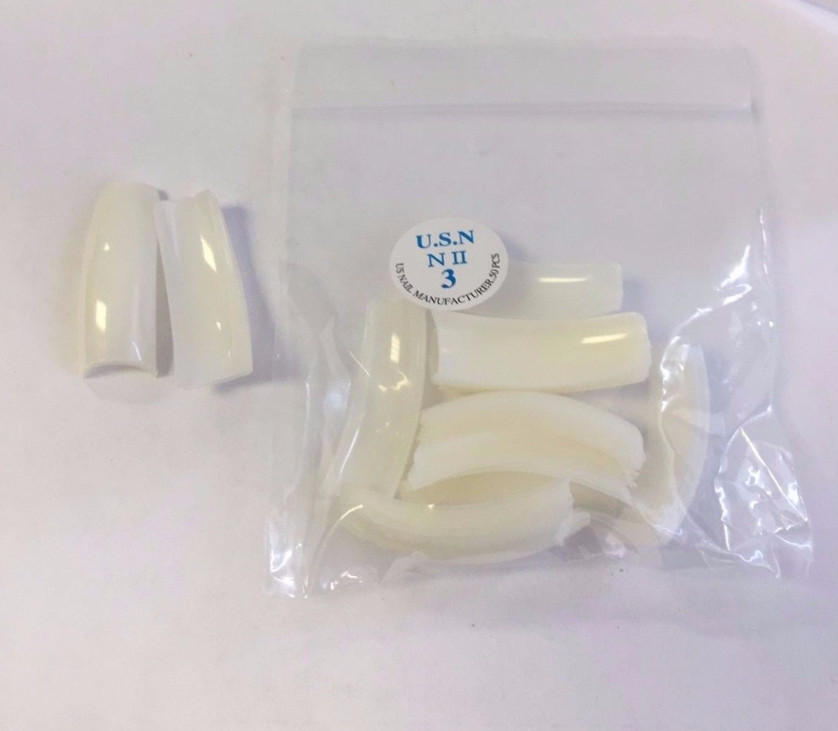 Made in USA U.S.N Nail Tips Size 3 Assorted Choice (50 Tips/ bag)