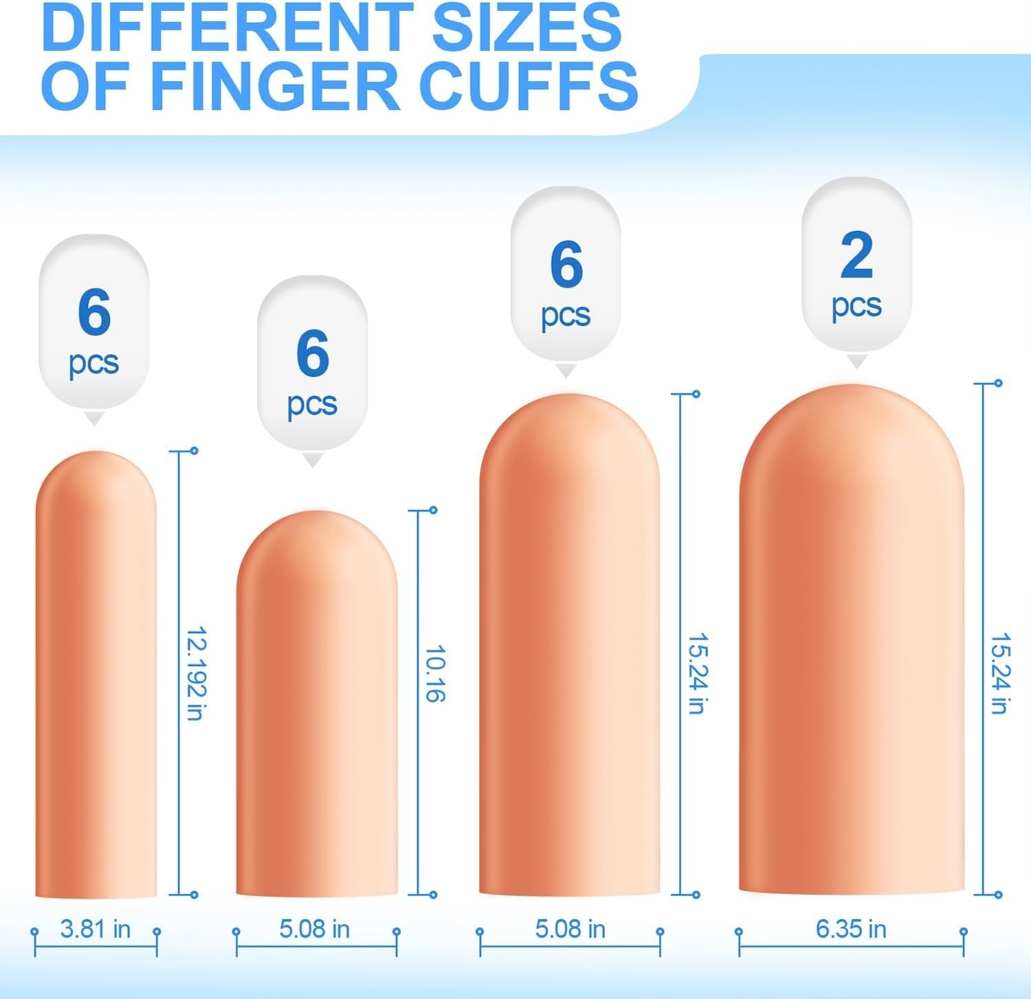 20 Pcs Gel Finger Protectors, Finger Caps Silicone Fingertips Protection, Reuse