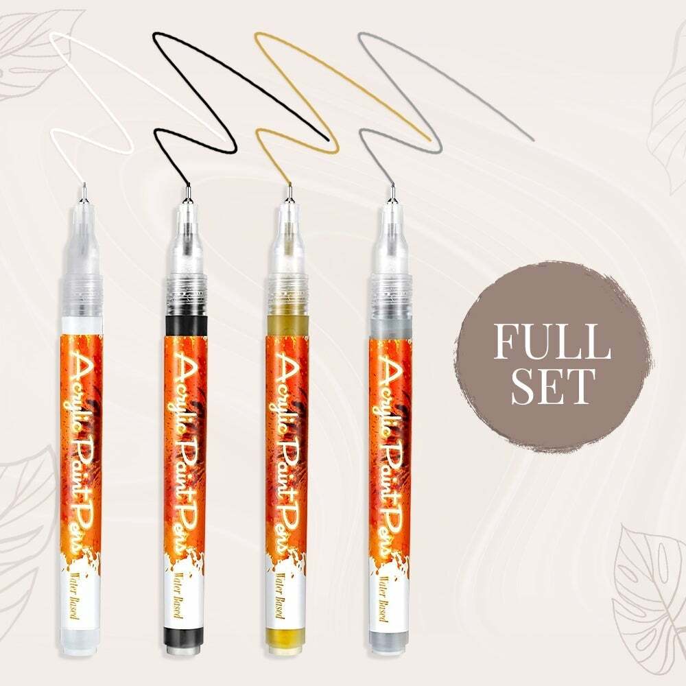 Ultra Thin Curve Manicure Felt Pen 4pcs
