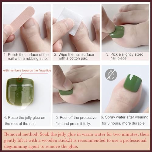 48Pcs Summer Flower Press on Nails Long & Press on Toenail for Girls Color6