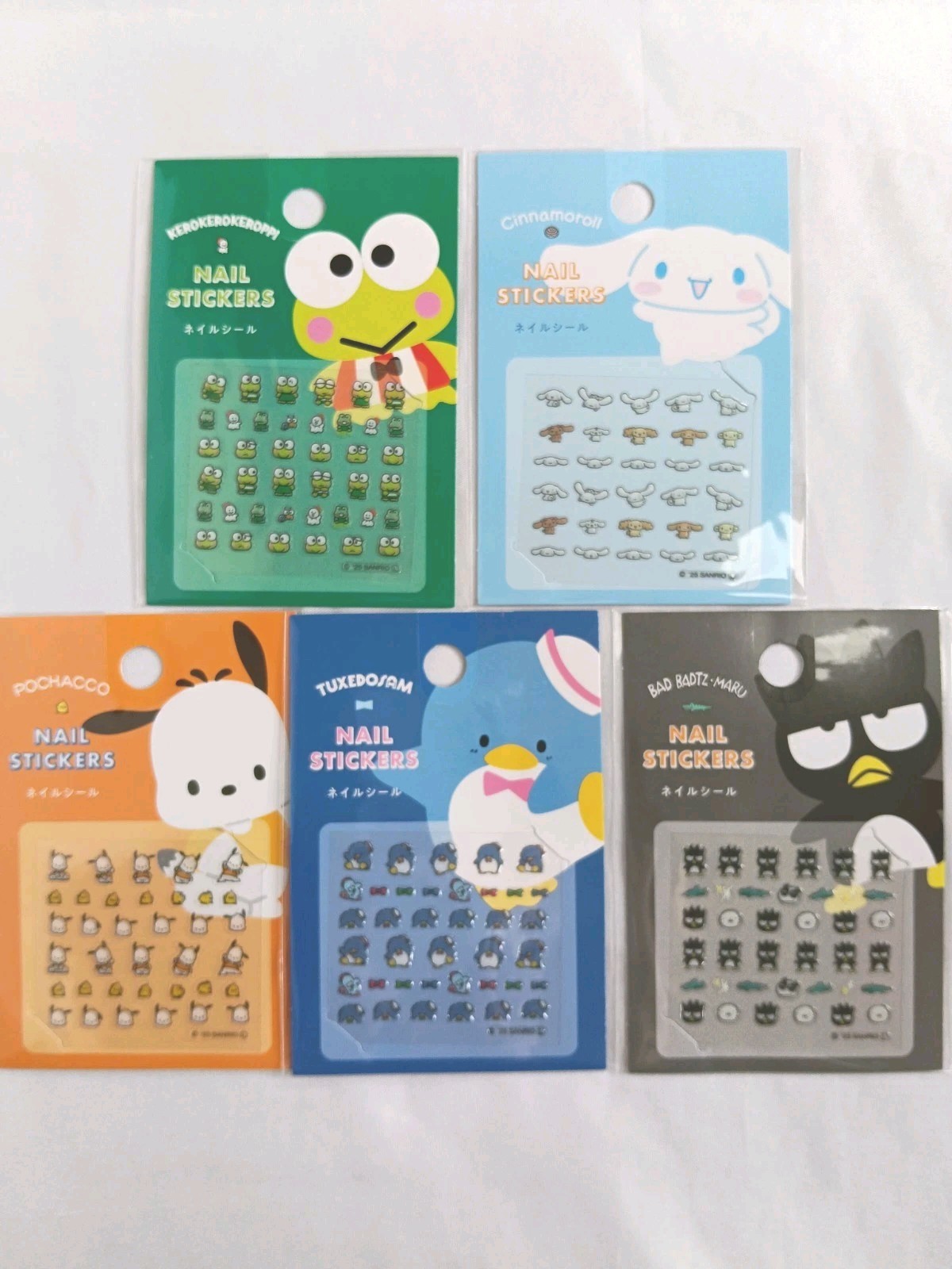 Sanrio Nail Stickers 5PCS Set Cinnamoroll Keroppi Japan
