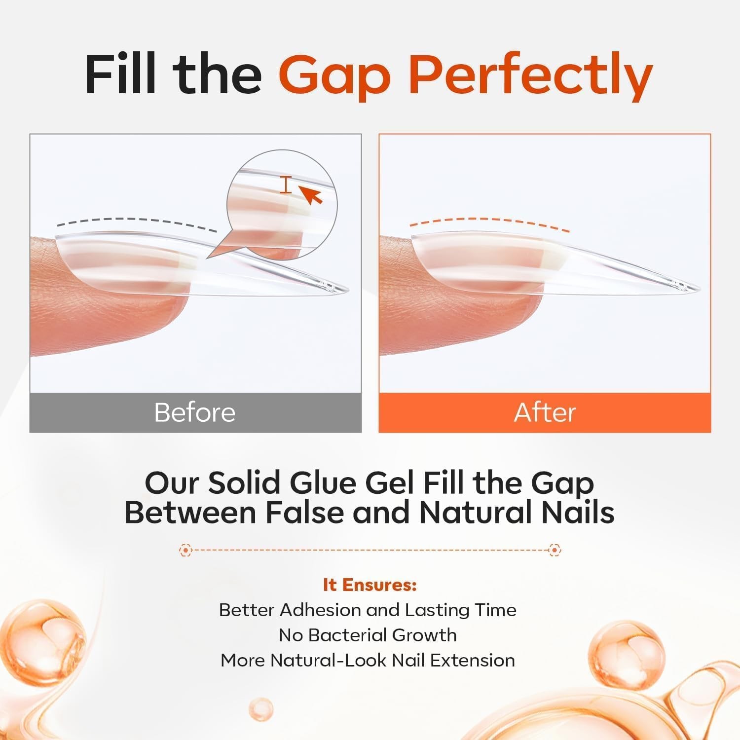 30g Solid Gel Nail Glue, Glue Gel on Nails for Clear Tips Super Strong Adhesi…