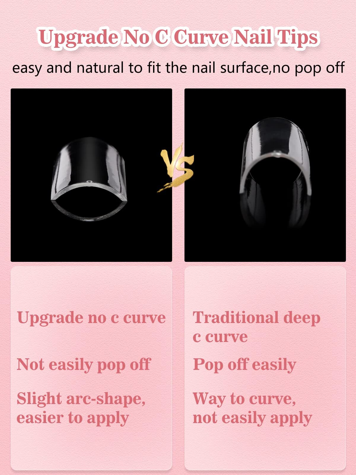 504 Pcs 3XL Long Square Nail Tips No C Curve Nail Tips Half Cover False Nails