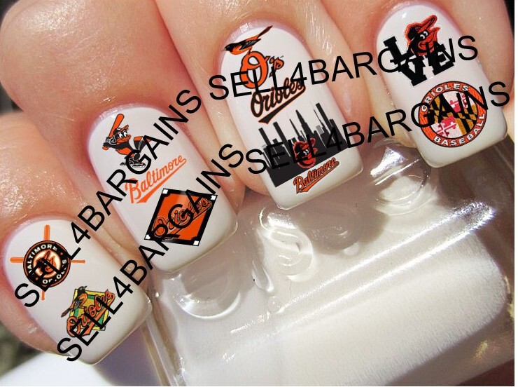 New 2023 MLB BALTIMORE ORIOLES Logos》10 DIFFERENT DESIGNS》Nail Art Decals