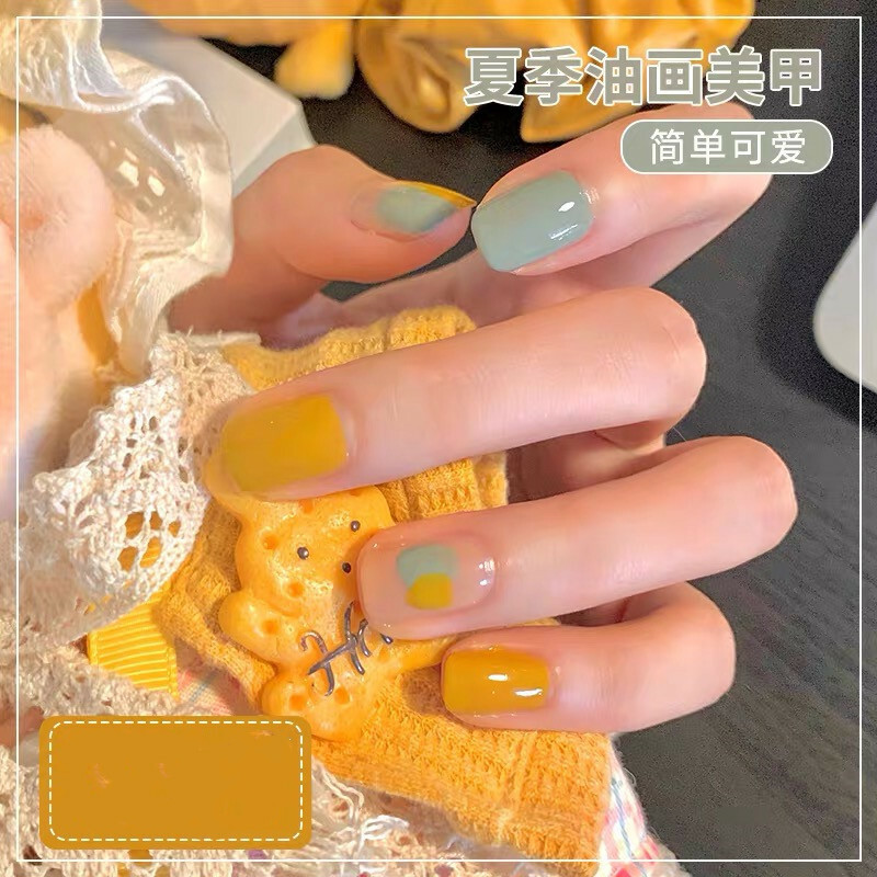 Flower Nails Red Daisy Fake Nails Finished Nail Art Detachable Nail Stickers