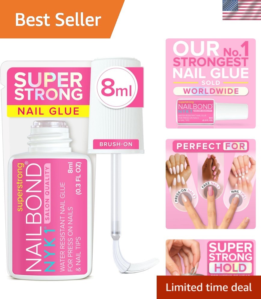 Precision Brush On Nail Glue 8ml – Ultimate Strength for Press On & Fake Nails