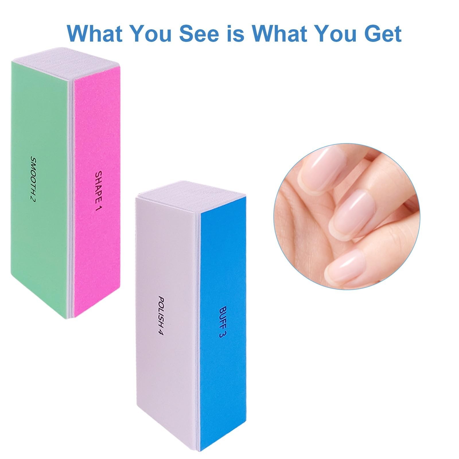 4 Way Nail Buffer Block (10 Pcs), Nail Shine Buffers Blocks Files for Natural…