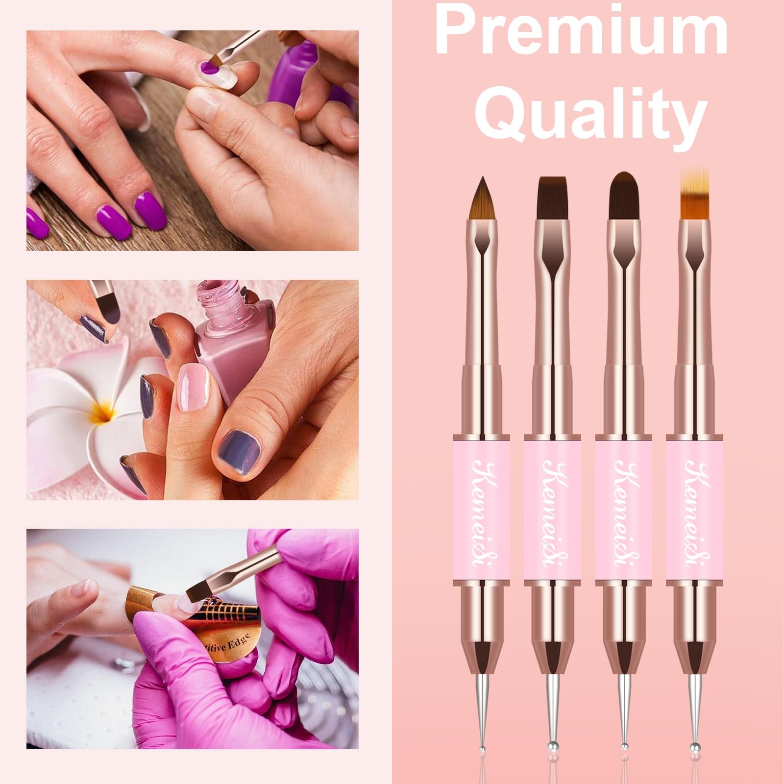 Nail Art Brush Set, 9PCS Double-Ended Acrylic Liner Brush Dotting Pen for Gel…
