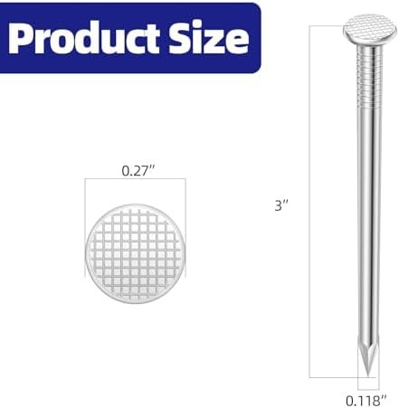 3 Inch Hardware Nails, Stainless Steel Flat Nails, Long Nails, Wood Nails, Wall