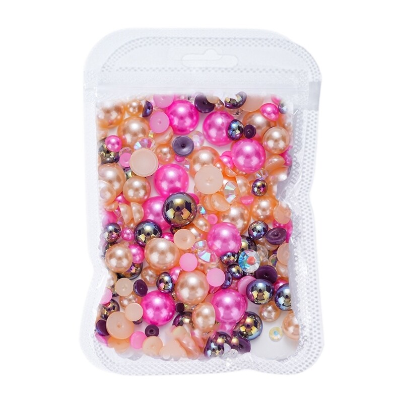 Pearls 3d Nails Art Rhinestones Flat Back Half Round Pearls