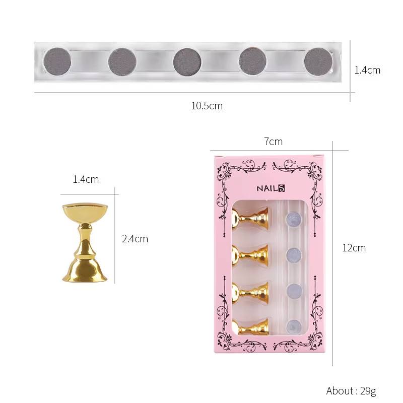 MAGNETIC MANICURE NAIL ART PRACTICE DISPLAY STAND FALSE TIP HOLDER MAKE SAMPLE