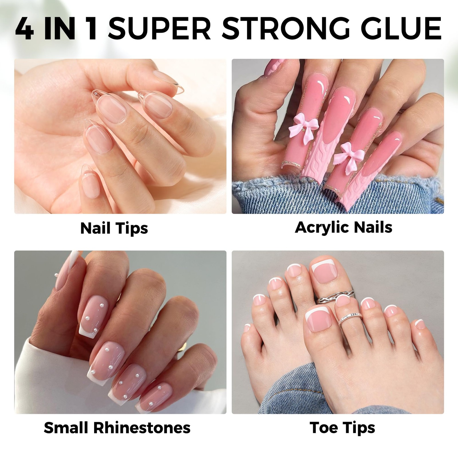 Luckyfairy Nail Glue Gel for Tips, Super Strong Solid U V Clear