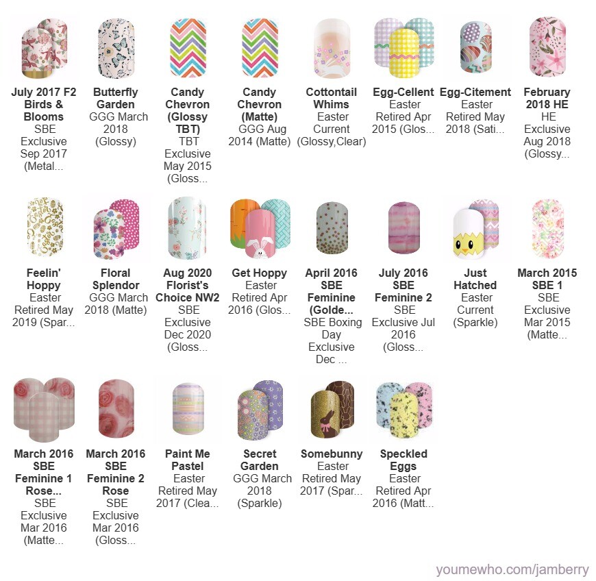 Jamberry Easter & Spring Nail Wraps – Half Sheets – Free Shipping!