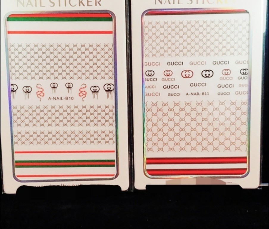 NWT NAIL ART DESIGN SELF-SEAL STICKERS SOLID RED, BLACK & GREEN SNAKES N°28!