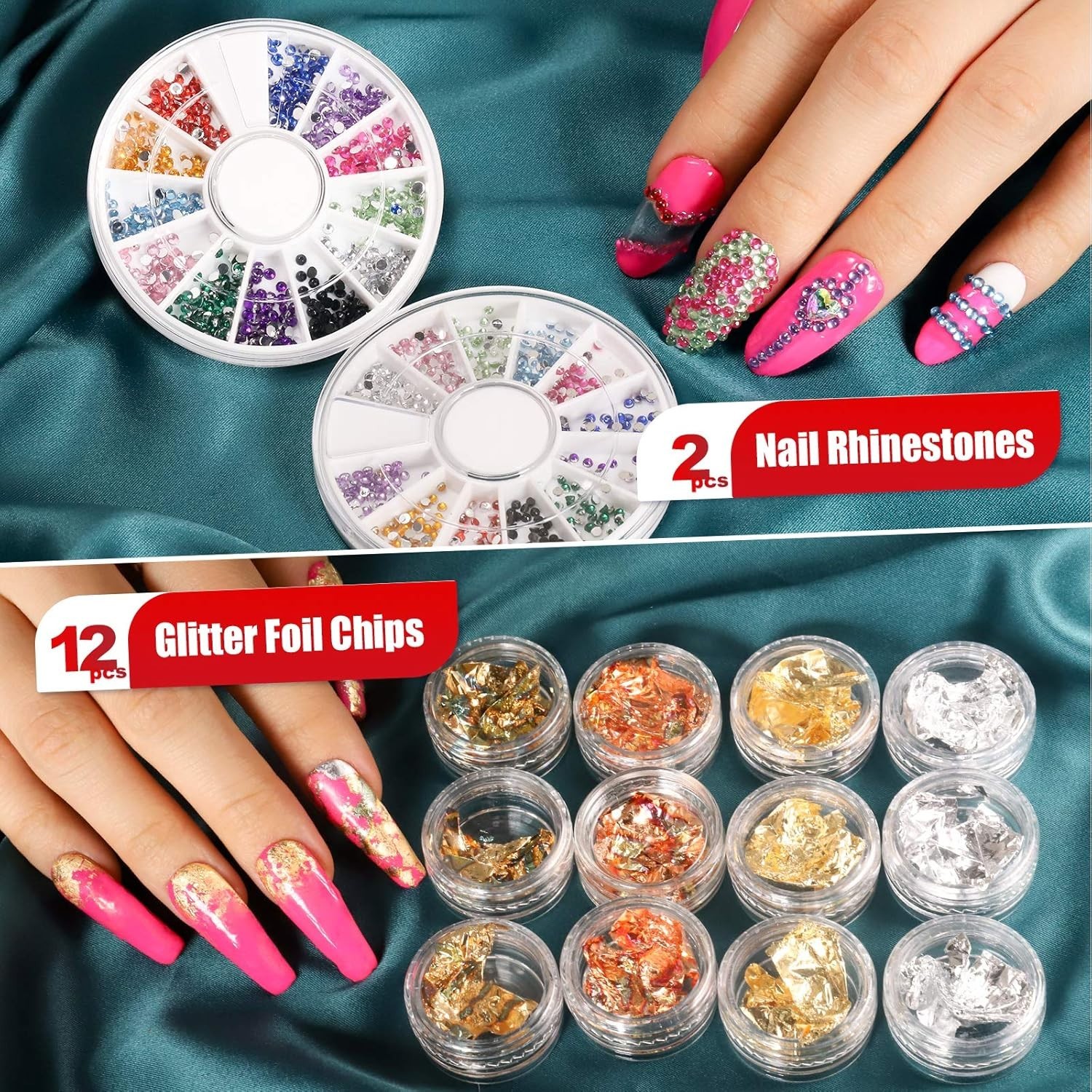 Nail Pen Designer, Stamp Nail Art Tool with 15pcs Nail Painting Brushes, Foil