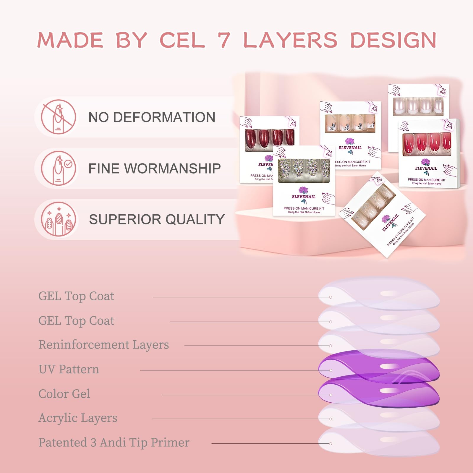 Daily Natural Nude white Press on French Nails Short Squoval Fake Clear White