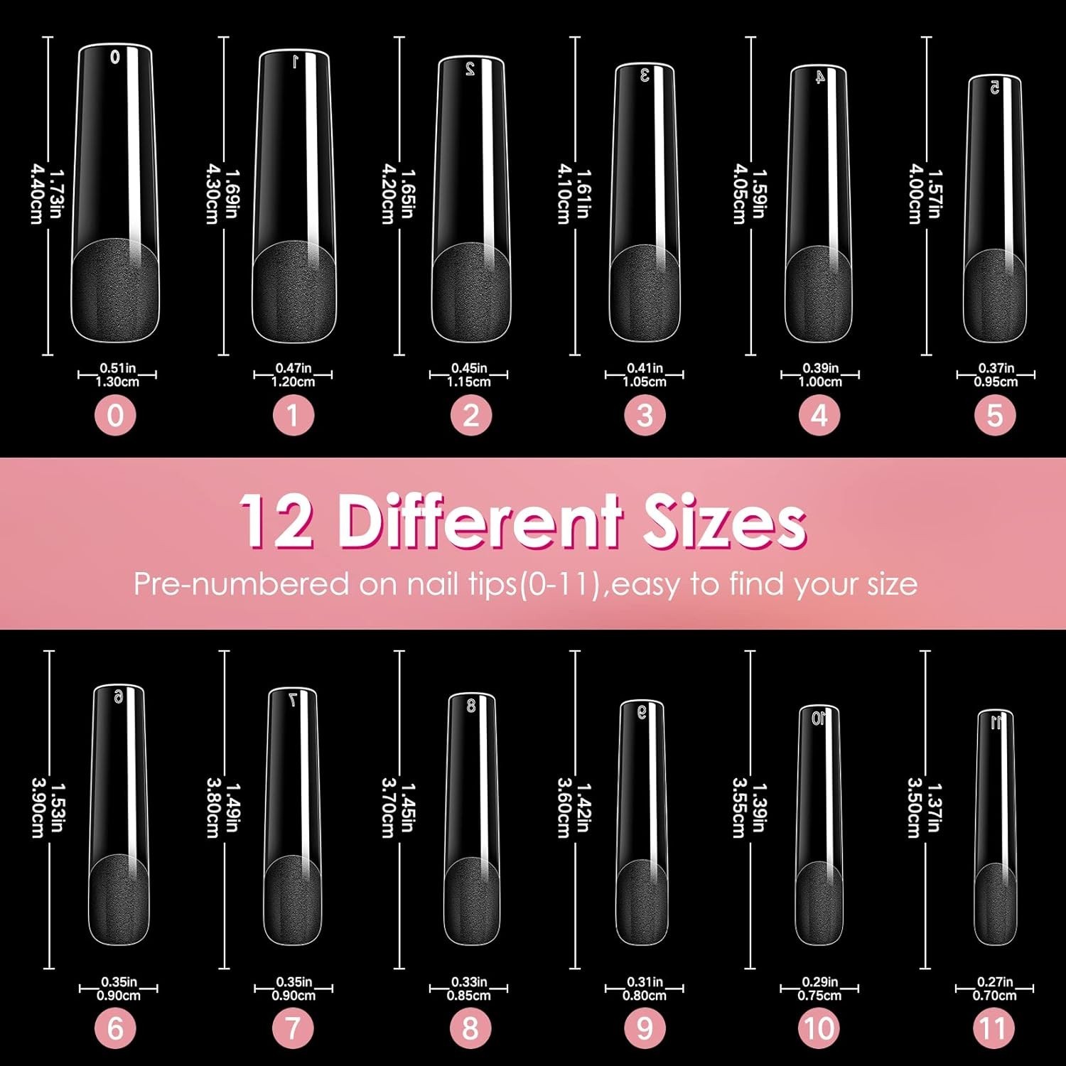 Luxury Long Straight Gel Nail Tips – 240PCS Half Matte, Perfect for Events
