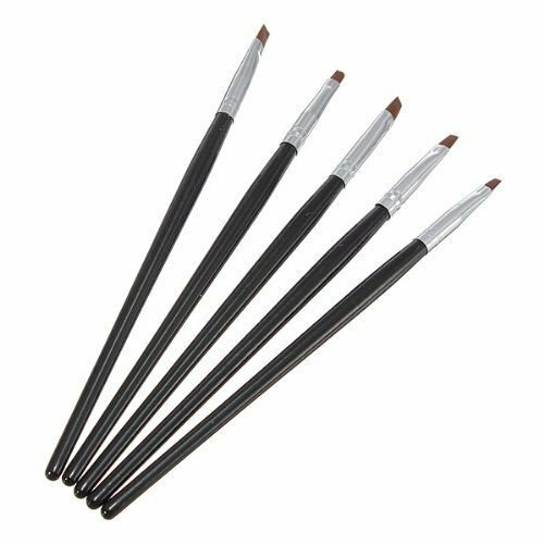 5 pcs Brushes UV Gel Brush Nail Painting Drawing Liner Flat Nail Art Display