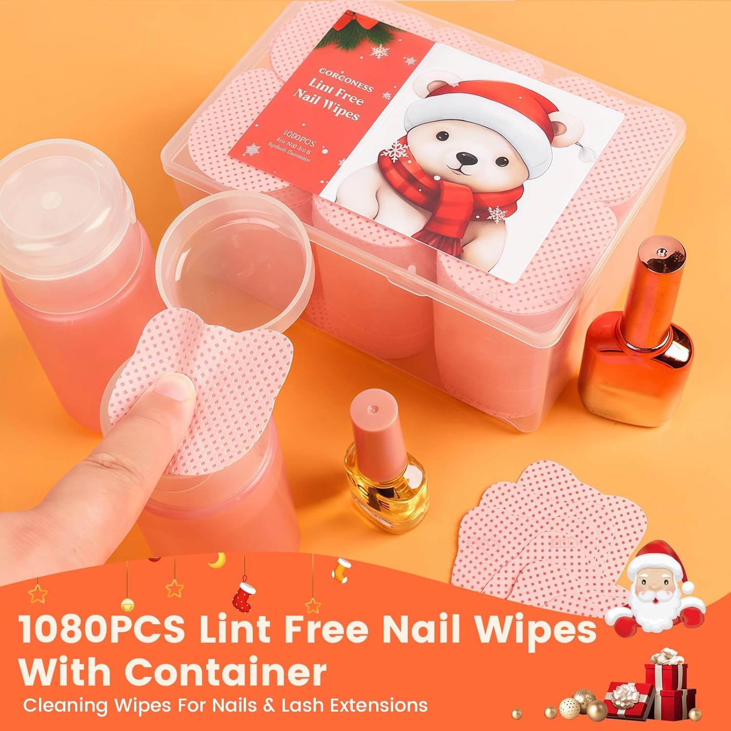 Lint Nail Wipes Acetone Dispensers Kit – Nail Polish Remover Wipes