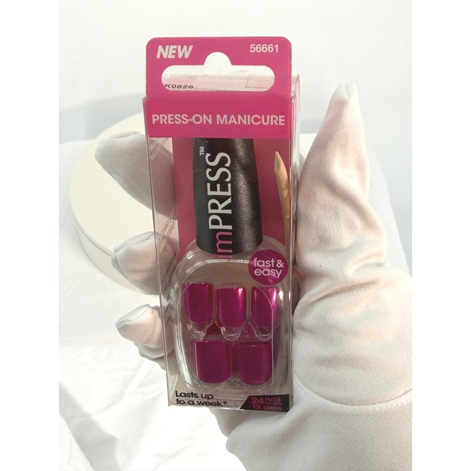 imPRESS Press On Manicure Nails New Pink Metallic 24 Count 12 Girlhoodcore 93-47