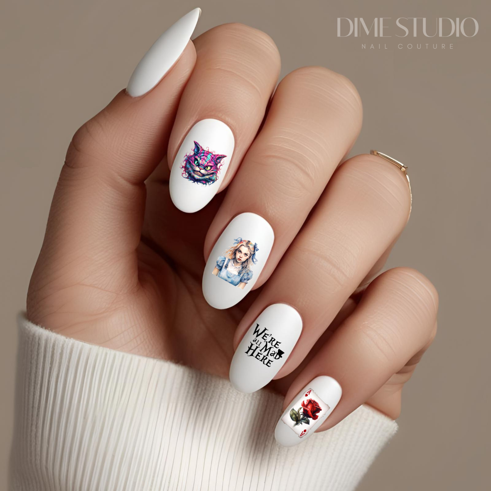 Alice In Wonderland Nail Decals Water Transfer Nail Art HL-1028