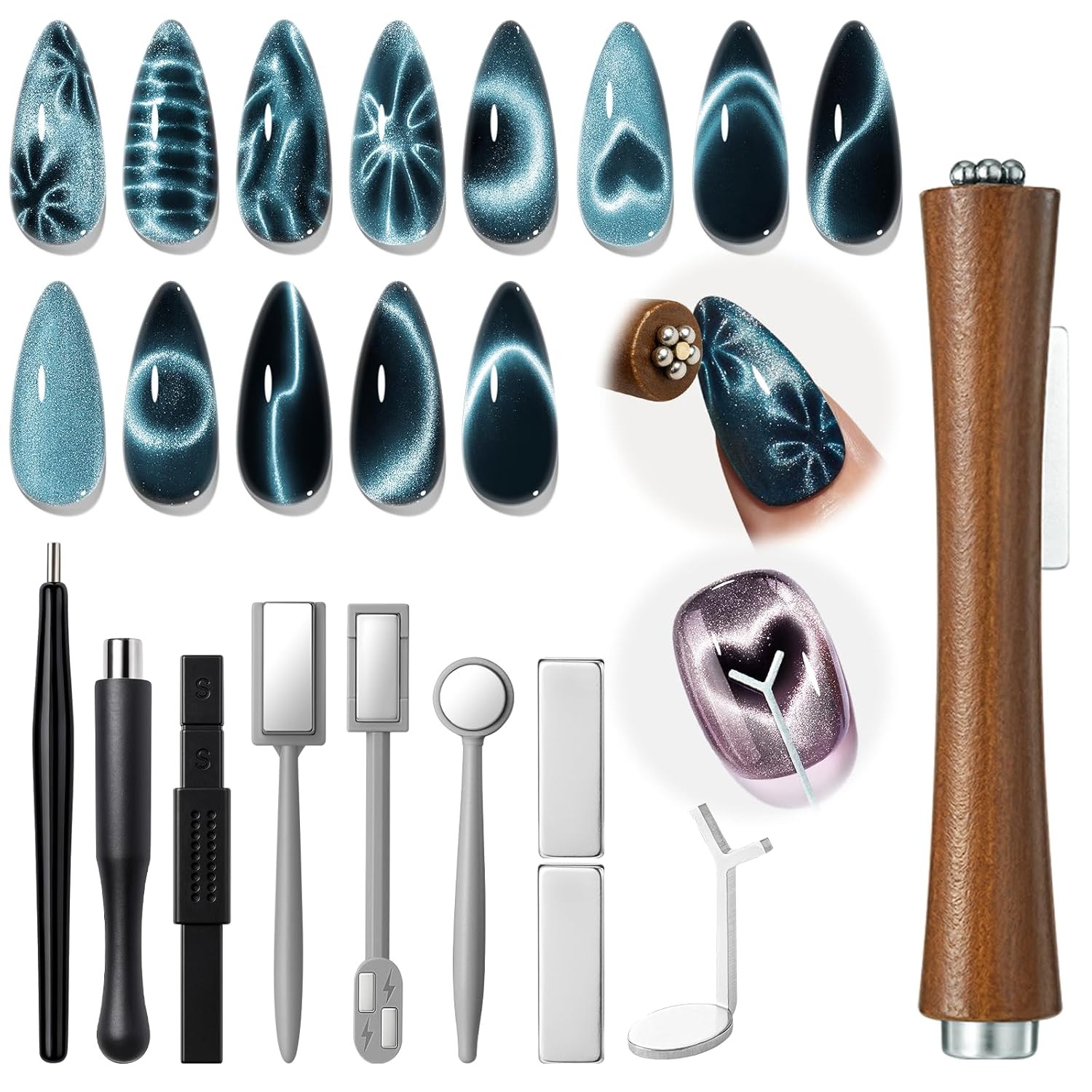 Cat Eye Magnet Nail Art Tools Kit A1 Brown Gel Polish Magnet Nail Art Kit