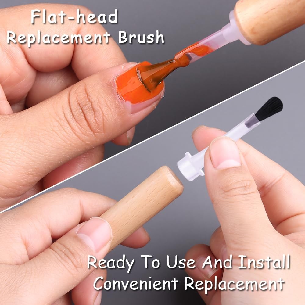 20Pcs Replacement Nail Polish Brush Kit,Soft Bristles Disposable Nail Brushes…