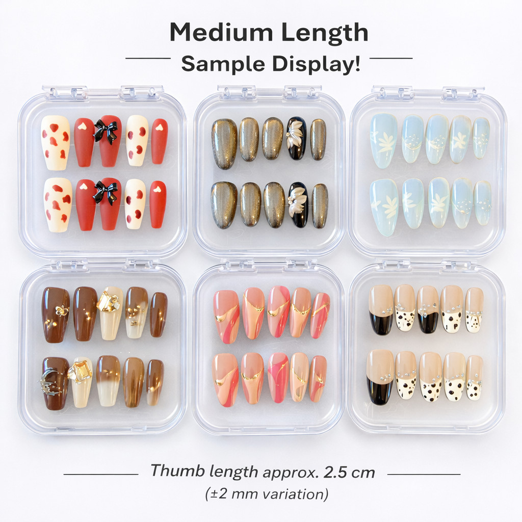 5 Sets Mystery Press-On Nails | Handmade Reusable Fake Nails |Random Styles Gift