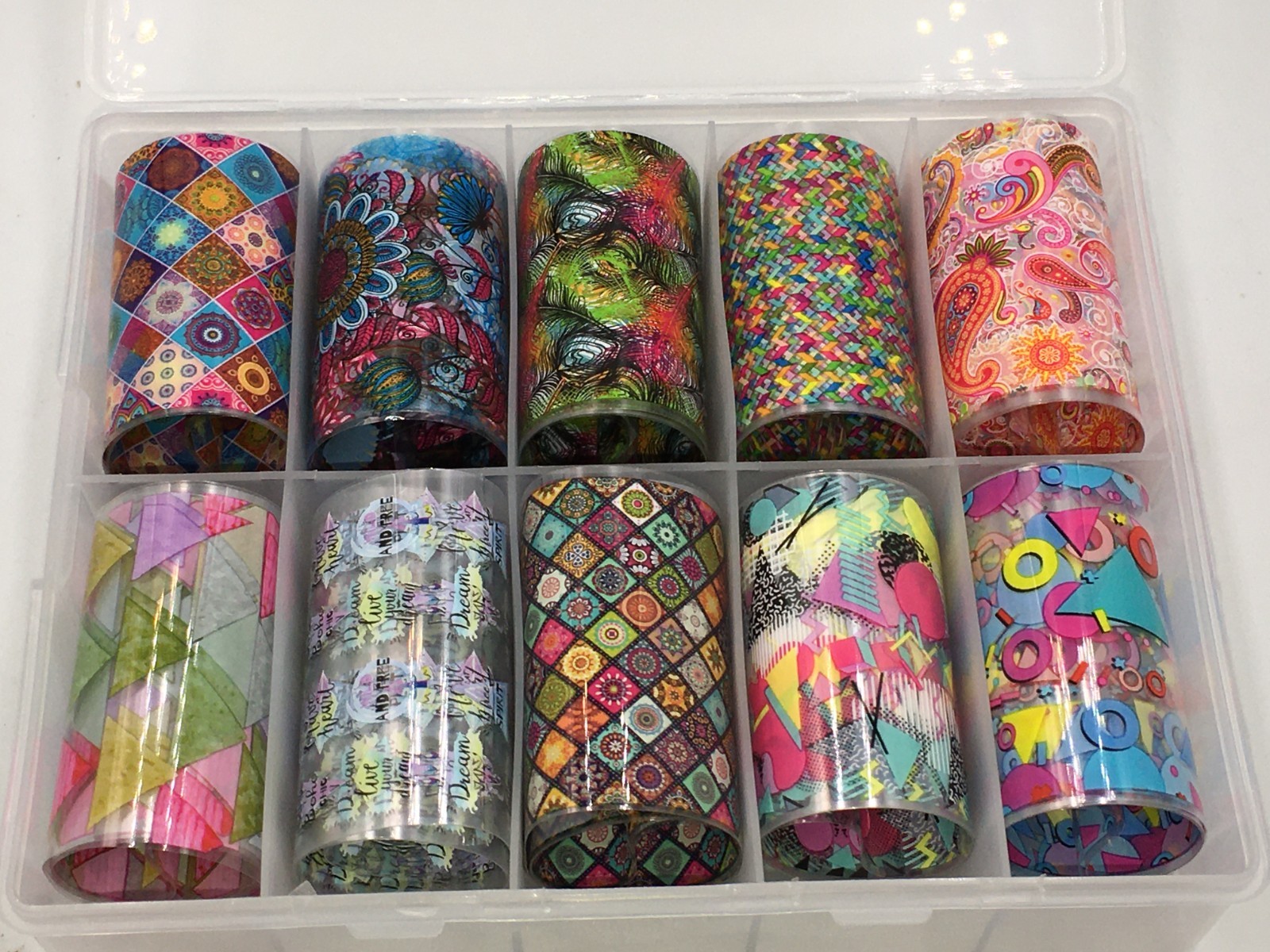 Unbranded 10 Piece Box Set of Nail Foil Transfer Stickers “Funkadelic” Multi-Col