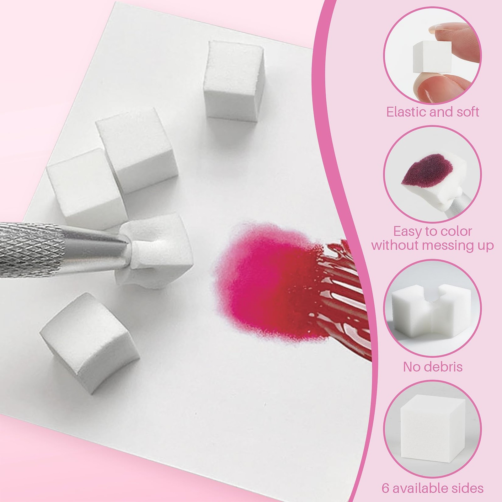 RAQEHO Nail Sponges Refills for Ombre – 100PCS Mini Sponge Bulk…