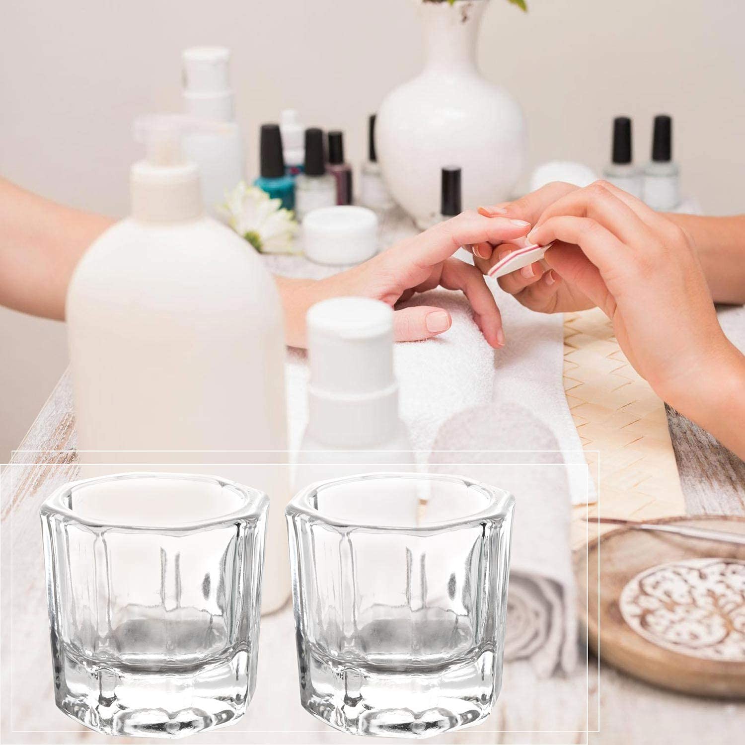 4 Piezas De Acrilico Dappen Dish Nail Dapping Dish Nail Powder And Liquid Hol…