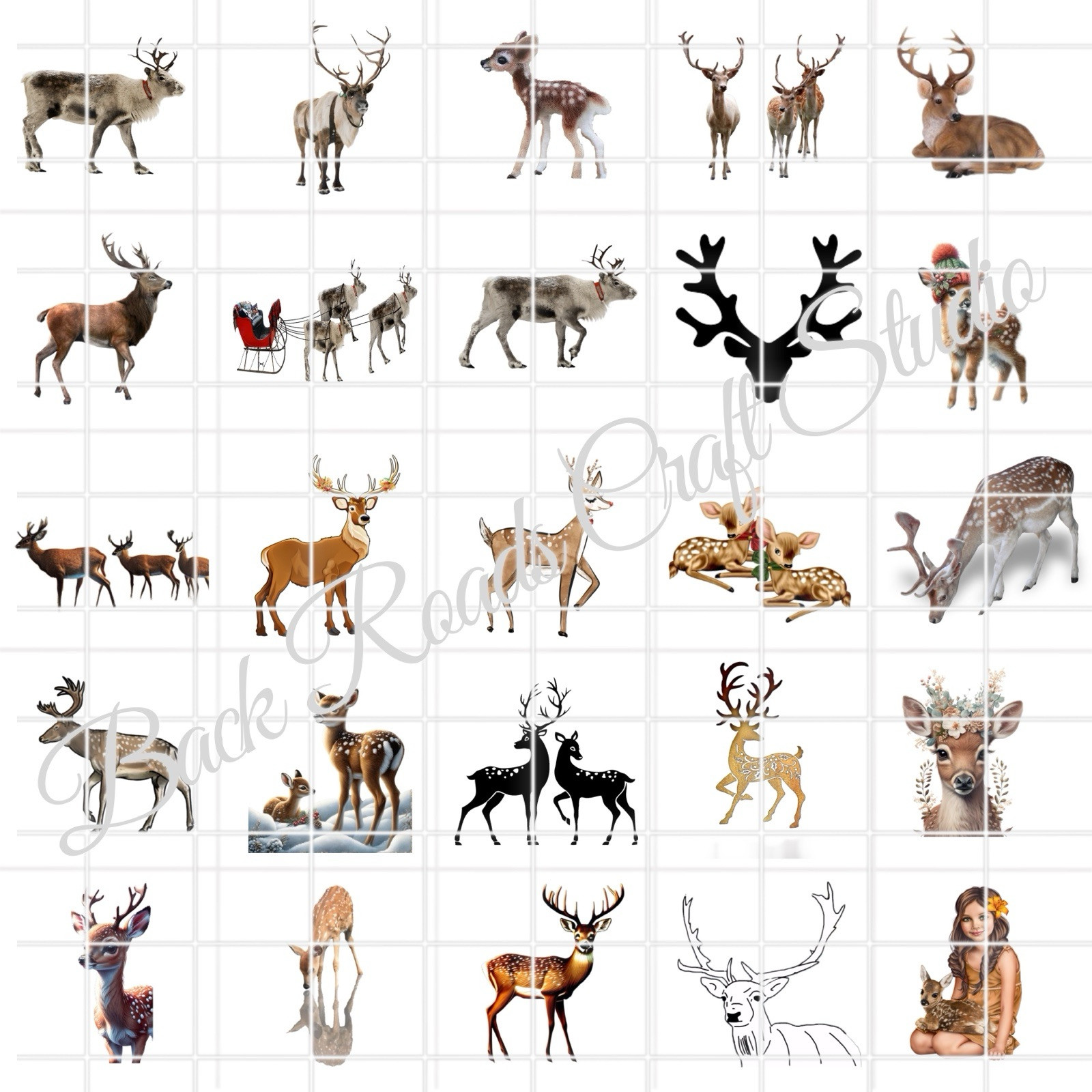 Deer Waterslide Decals Finger Nail, Instructions (set of 50) SS