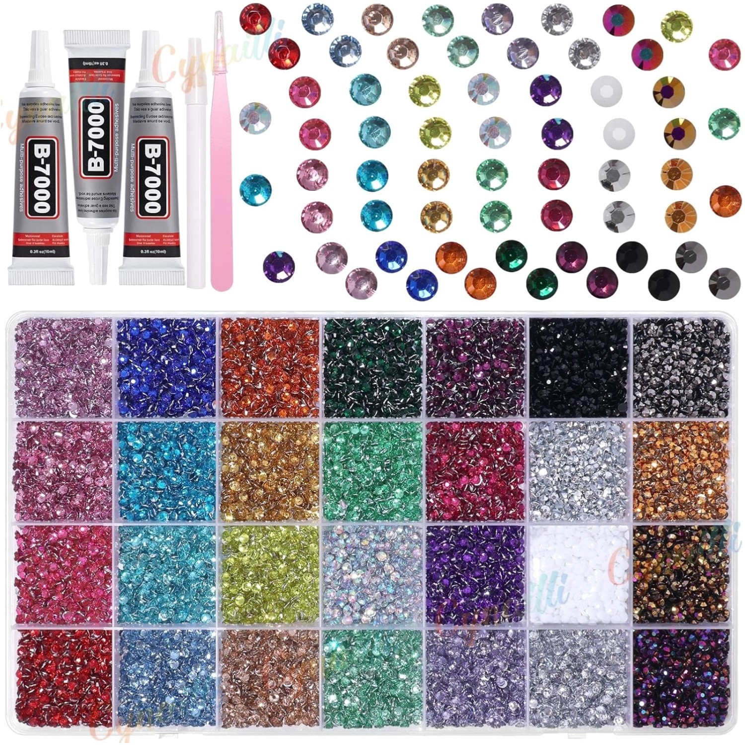 32000Pcs Rhinestones for Bedazzling, 3mm Bedazzler Kit with Flatback Rhinesto…